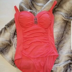 Coral Crystal Swim Suit